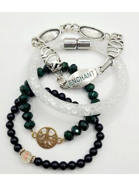 Costume Fashion Jewelry Lot Charm Bracelet Tree Of Life & Religious Motifs